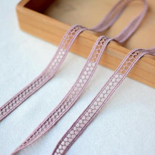 3 Meters/lot Width 1cm Bean Purple Mesh Lace Trim Embroidery Lace Ribbon Fabric DIY Garment Clothing Curtain Sewing Accessories