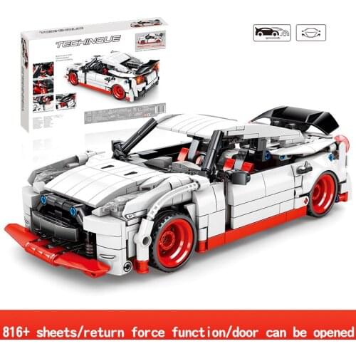 816pcs Technic Citys Pull Back Sports Car Building Blocks Creator Super Cars Racing Vehicle MOC Model Toys Bricks Gifts for Boys