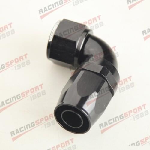 90 Degree 12AN AN-12 Full Flow Swivel Hose End Fitting Aluminum Black