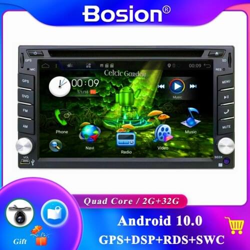 2 din Auto Car multimedia Player Quad Core Android 10.0 Radio Stereo Audio DVD GPS Navigation Wifi AUX RDS Head Unit