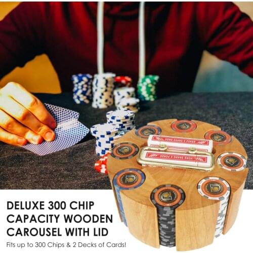 Wooden Poker Chip Set Storage Tray Rotation Storage Chip Turntable For Poker Blackjack High Quality Large Capacity Carousel Case