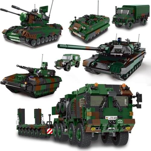 Antiaircraft Gun Tracked Tank Building Blocks Military Series Army Armored Vehicle Bricks 3D Model Kits For Kids Birthday Gifts