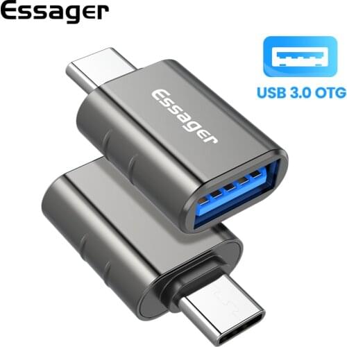 Essager Zinc Alloy USB OTG Adapter Type-C Male to USB 3.0 Female Converter for Mouse Keyboard U Disk Phone PC Connector