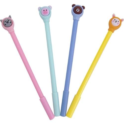 36 pcs/lot Cartoon Animal Gel Pen Cute 0.5 mm black Ink Signature Pens Promotional Gift School Supplies