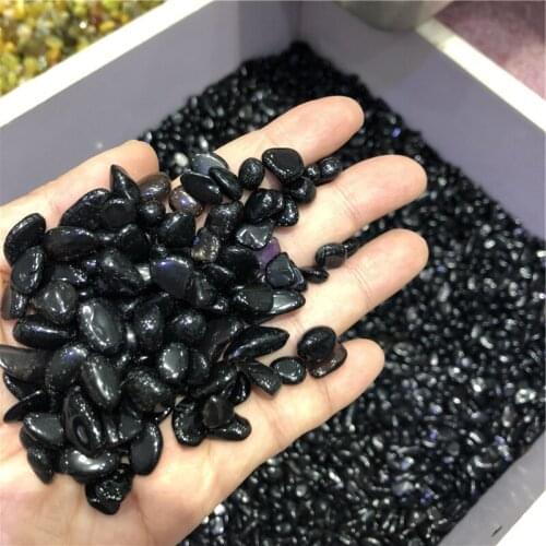 1kg AAA+ Natural Black Obsidian Gravel Quartz Crystal Gravel Tumbled stone