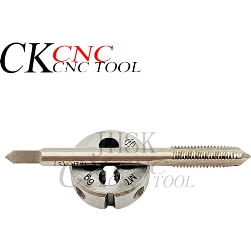 HSS Machine M7 X 1mm thread Tap and 1pc M7 X 1mm Die Threading set Metric HSS Right Tools M7*1