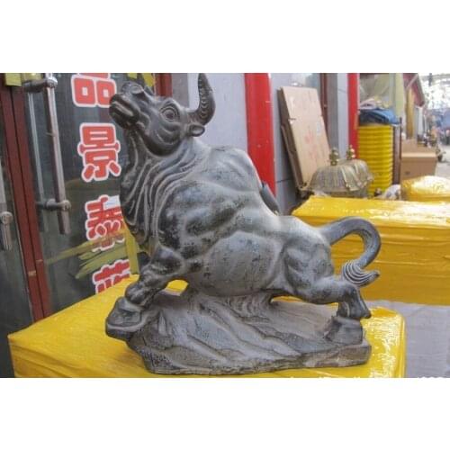 Chinese Feng Shui Attract Wealth Copper Bronze Zodiac Ox Oxen Bull Statue