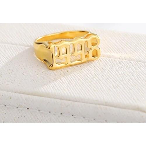 Special Date Old English Number Rings 1999 Birthday Gifts Birth Year1990-1999 Ring Jewelry Gift For Boyfriend