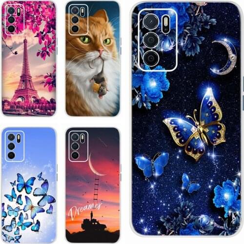 Beautiful Blue Butterfly For Oppo A16 Case CPH2269 Soft Slim Fundas Silicone Phone Cases For Oppo A16 A 16 OppoA16 Flowers Cover