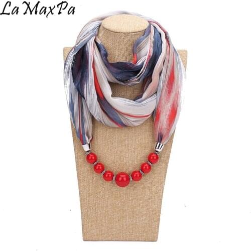 LaMaxPa New Fashion Pendant Scarf For Women Accessories Hijab Femme Elegant Pendants Scarf EP Resin Alloy Pendant Scarf For Girl