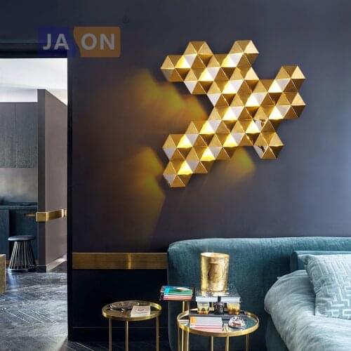 LED Postmodern Stainless Steel Golden Honeycomb LED Lamp LED Light Wall lamp Wall Light Wall Sconce For Store Bedroom Foyer