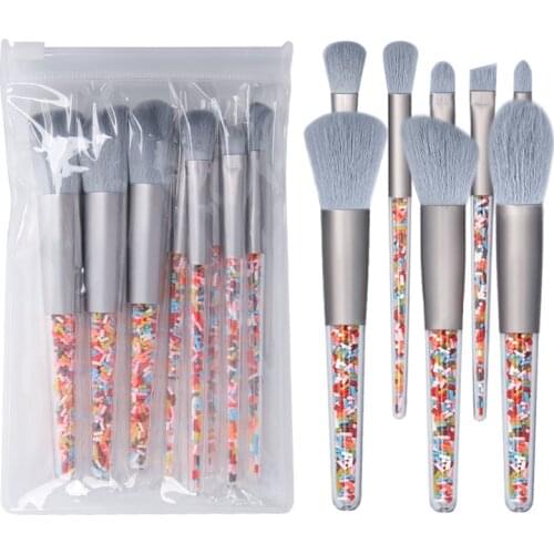 8Pcs Professional Makeup Brush Set Powder Brush Blush Foundation Eye Shadow Brush Cute Cosmetics Candy Theme Beauty Tools