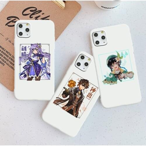 New genshin impact Phone Case For iPhone 11 12 Pro XS MAX XR X 7 8 6Plus SE 2021 Candy Soft Silicone Phone Cover Bag