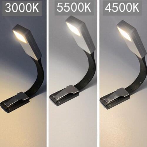New Travel LED Book Light Clip Reading Lamp USB Rechargeable Booklight