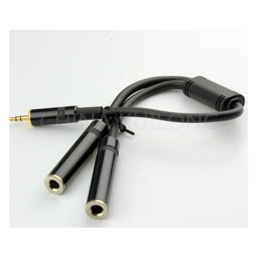 Wholesale 10pcs/lot Brand New 0.18M XLR Merger Y Combiner 1/8" stereo male to 2 1/4" female audio Cable adapte
