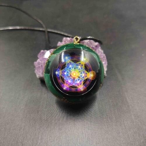 Handmade Orgonite Pendant Sri Yantra Necklace Sacred Geometry Chakra Energy Necklace Meditation Jewelryr