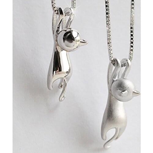 1pc Cat Necklace For Women Girl Trendy Animal Pet Gold Polished Cat Pendant Necklace Long Chain Charm Vintage Jewelry