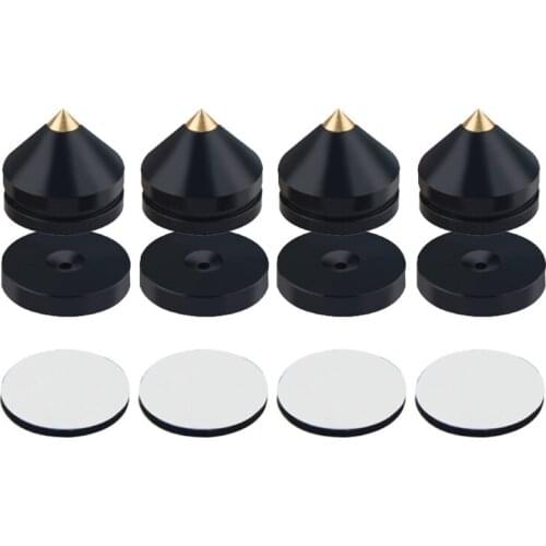 Aluminum Alloy Frame with Copper Topper Speaker Stands Feet Pad Durable Sturdy Base Diameter 0.91in Reduce Interference
