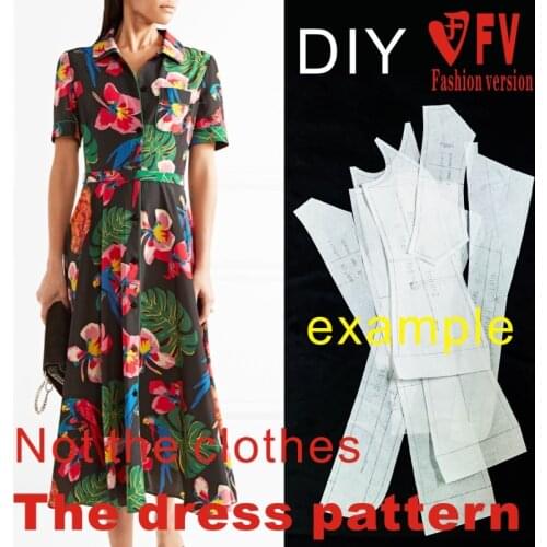 Shirt collar dress pattern sewing drawing clothing template BLQ-290