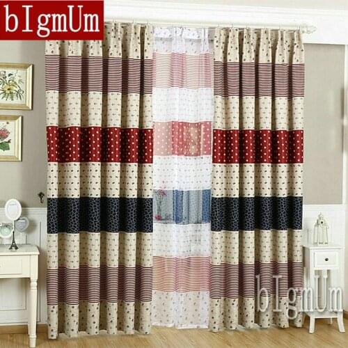 New Arrival Modern Pastoral Curtains Sheer Curtains Polyester 100% Blackout Stripe For Living Room Window Drape Custom Made