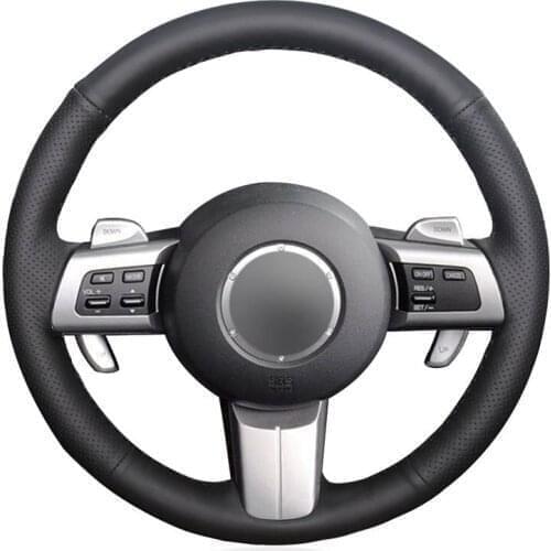 Hand-stitched Black Artificial Leather Car Steering Wheel Cover for Mazda MX-5 Miata 2009-2013 RX-8 2009-2013 CX-7 2007 2008 200