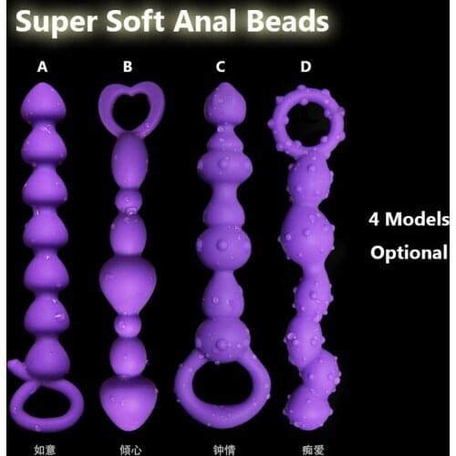 Super Soft Anal Plug Silicone Long Anal Beads Butt Plug for Beginner Adult Sex Toys for Men Woman Intimate Goods Sex Products
