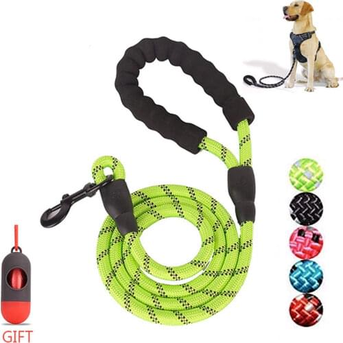 Pet Leash Reflective Strong Dog Leash 1.5M Long with Comfortable Padded Handle Heavy Duty Training Durable Nylon Rope Leashes