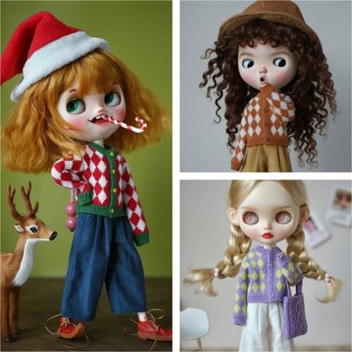 2Sizes Blyth Sweater OB11 Cardigan 1/6Doll Clothes (Fit Pullip,ICY, Azone,Ob24,JerryB,BJD,Obitsu11,1/12BJD)