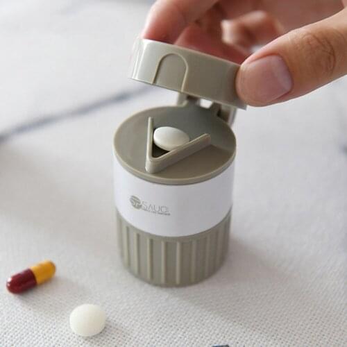Pill Box Cutter Medicine Crusher Grinder Splitter Tablet Cutter Divider Storage Case Pill Box Cutting Tablets