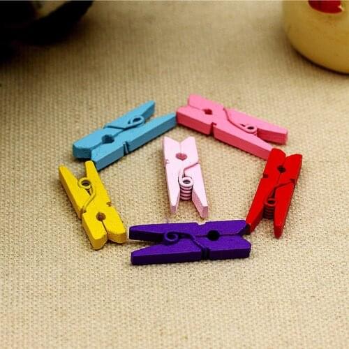 50Pcs Mini Pegs Mixed Color Wood Clothespin Socks Clips Colorful Wooden Home Decor Photo Paper Clamp Craft Arts Clips