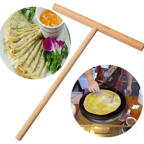 1 Pcs DIY Chinese Specialty Crepe Maker Pancakes Batter Wooden Shelf Spreader Stick Home Restaurant Canteen Kitchen Tools