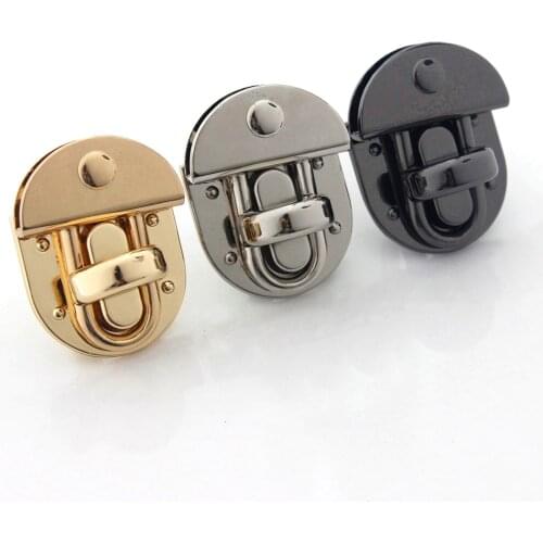 1pcs Metal Oval Shape Turn Lock Lock Twist Clasp Leather Craft Women Handbag Shoulder Bag Purse DIY Hardware