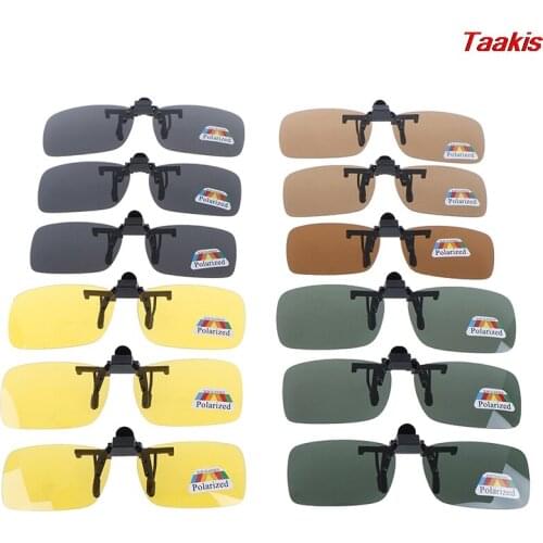 1pc high quality Unisex Clip-on Polarized Day Night Vision Flip-up Lens Driving Glasses UV400 Riding Sunglasses for Outside
