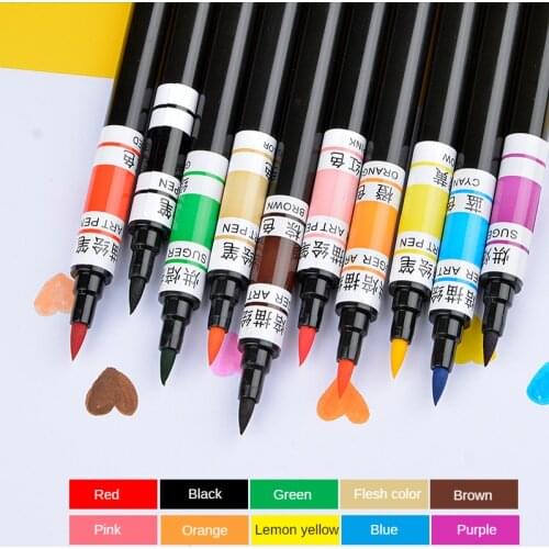10 Color Thickness Double-Headed Edible Pigment Pen DIY Drawing Biscuits Fondant Cake Decorating Tools Bake Kitchen Accessories