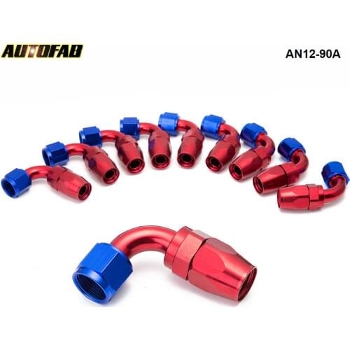 10pcs /set AN12 Pipe joints Aluminum 90Degree Swivel Oil/Fuel Fitting Adaptor Oil cooler hose fitting AF-AN12-90A H Q