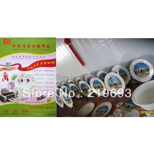 10 pieces/lot Free shipping,A4 size clear/transparent color,inkjet water transfer printing paper