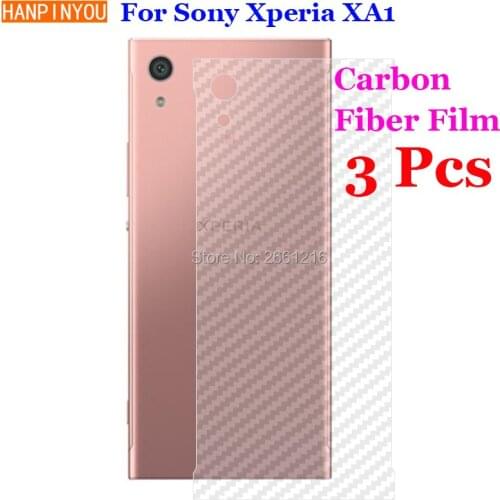 3 Pcs/Lot For Sony Xperia XA1 / XA1 Dual 5.0" New 3D Non-slip Clear Carbon Fiber Back Film Screen Protector Protective Sticker