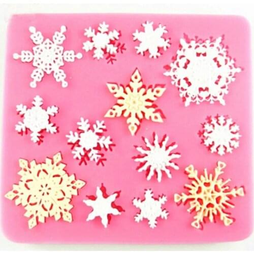 3D Christmas Decorative Snowflake Lace Chocolate Party DIY Fondant Baking Cooking Cake Decorating Tools Candy Silicone Mold