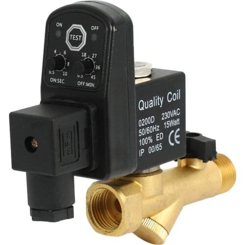 AC 220V 1/2inch Electronic Timed 2way Air Compressor Gas Tank Automatic Drain Valve