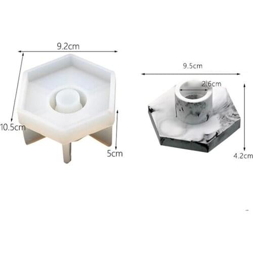 Concrete Candlestick Epoxy Resin Molds Cement Candle Holder Silicone Mold