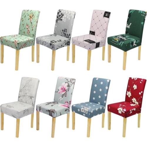 Meijuner Chair Cover Elastic Print Chair Case Polyester Slipcovers Anti-foul Removable Seat Case for Hotel Dining Room Banquets