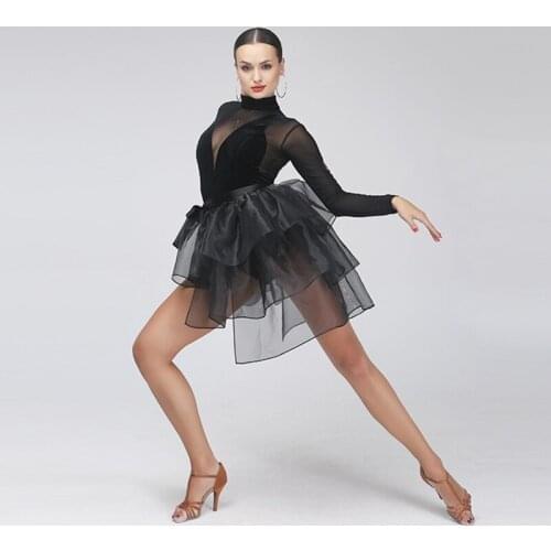 Black latin dance dress women latin dress latin salsa flamenco ballroom dance dress latin skirt salsa dress dance costume