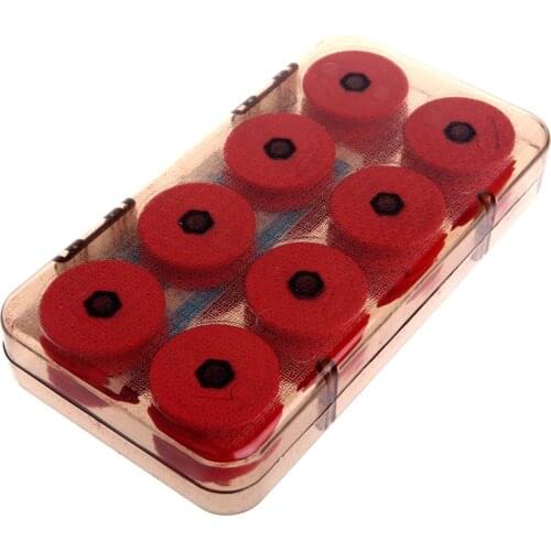 8/16Pcs Foam Winding Board Fishing Line Shaft Bobbin Spools Tackle Box Red Lines X3UA