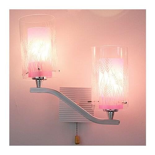 Double slider single-head bedside wall lamp aisle lights corridor lights pullswitch chromophous chinese style brief
