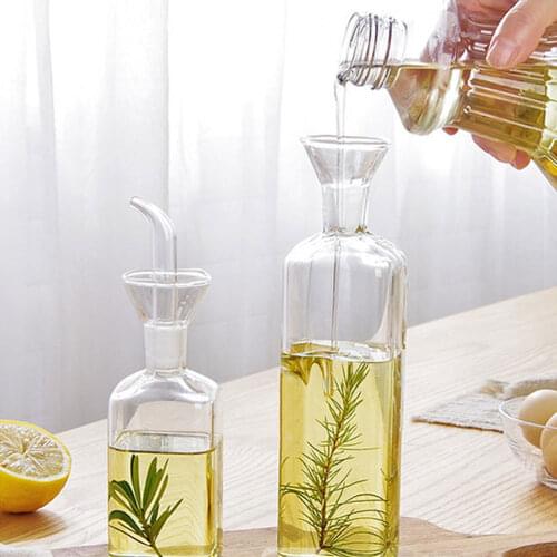 High Borosilicate Glass Oil Pot Household Leak-proof Oil & Vinegar Pot Kitchen Soy Sauce Pot Oil Tank Seasoning Bottle 250/500ML