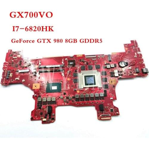 GX700VO With I7-6820HK CPU GTX980M 8GB mainboard REV2.0 For ASUS GX700V GX700VO laptop motherboard Tested Working FREE SHIPPING