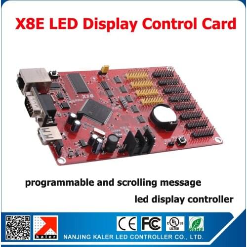 Kaler China manufacturer full color led controller X8E ethernet+usb+serial input led display controller led sign control card