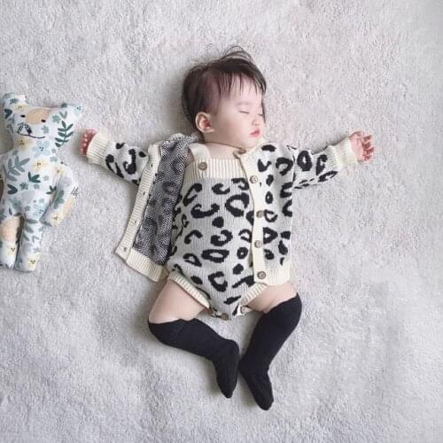 2pcs Baby Girl Leopard Rompers Autumn Princess Newborn Baby Clothes For Girls Long Sleeve Jumpsuit Kids Baby Outfits Cloth