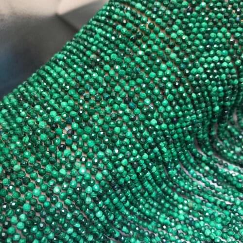 Loose beads malachite round faceted green 2/3/4mm 14" for DIY jewelry making FPPJ wholesale beads nature gem stone