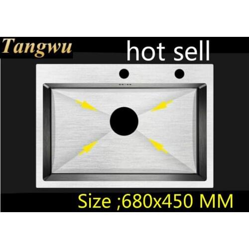 Free shipping Fashion kitchen sink durable 304 stainless steel hand made single slot apartment hot sell 68x45 CM
